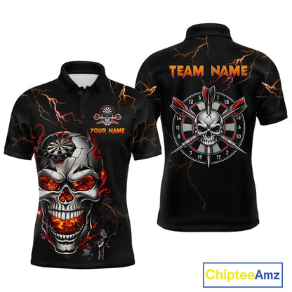 Thunder Skull Dartboard Shirt Custom Darts Shirts for Men Darts Team Jerseys Polo & 1/4 Zip NNT375