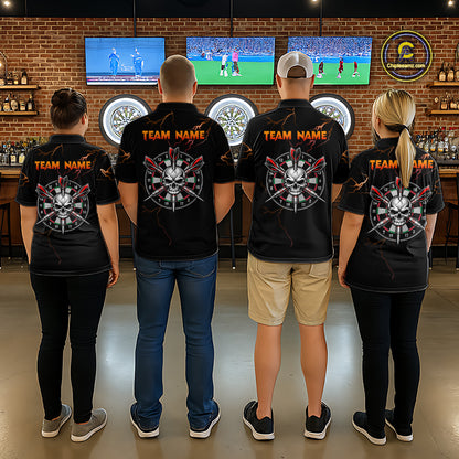 Thunder Skull Dartboard Shirt Custom Darts Shirts for Men Darts Team Jerseys Polo & 1/4 Zip NNT375