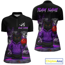 Load image into Gallery viewer, Custom Funny Black Cat Bowling Jersey for Women Bowling League Bowling Team Shirts HN289