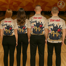 Load image into Gallery viewer, Custom Black Cat Bowling Jersey for Women Funny Cat Bowling League Bowling Team Shirts HN290