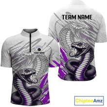 Load image into Gallery viewer, Gray and purple sports jersey with snake design on a white background, featuring 'Chiptee Amz' branding.