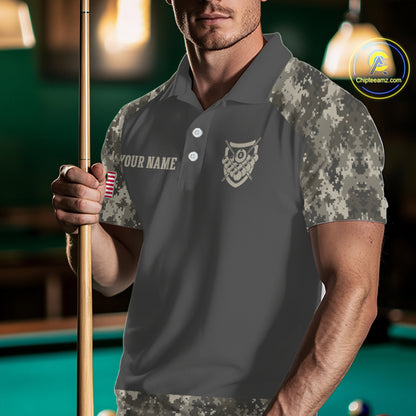 Military Camo Green 8 Ball Billiard Shirts For Men Custom Team League Billiard Jerseys NNT296