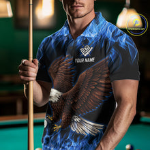 Load image into Gallery viewer, Custom Blue Flame Eagle 8 Ball Billiard Shirts for Men Billiard League Billiard Team Shirts NNT107