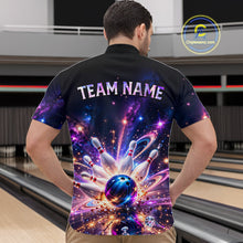 Load image into Gallery viewer, Galaxy Bowling Jersey for Men Bowling League Polo &amp; 1/4 Zip Custom Bowling Team Shirts HNT228