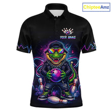 Load image into Gallery viewer, Custom Funny Neon Alligator Bowling Jersey for Men Bowling League Bowling Team Shirts HN294