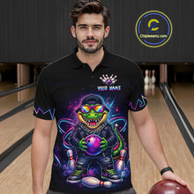 Load image into Gallery viewer, Custom Funny Neon Alligator Bowling Jersey for Men Bowling League Bowling Team Shirts HN294