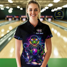 Load image into Gallery viewer, Custom Funny Neon Alligator Bowling Jersey for Women Bowling League Bowling Team Shirts HN294