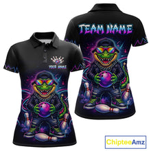 Load image into Gallery viewer, Custom Funny Neon Alligator Bowling Jersey for Women Bowling League Bowling Team Shirts HN294