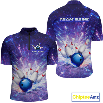 Custom Bowling Jersey for Men Bowling Uniform Polo & 1/4 Zip Bowling Shirts for Bowler and Team HNT231