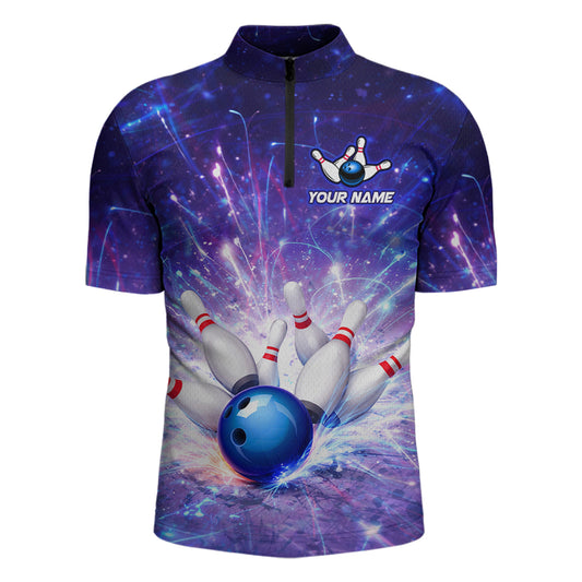 Custom Bowling Jersey for Men Bowling Uniform Polo & 1/4 Zip Bowling Shirts for Bowler and Team HNT231