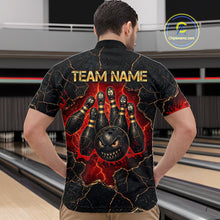 Load image into Gallery viewer, Custom Cracked Angry Bowling Shirts for Men Bowling Team Jersey Bowling League HNT298