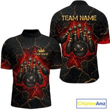 Load image into Gallery viewer, Custom Cracked Angry Bowling Shirts for Men Bowling Team Jersey Bowling League HNT298