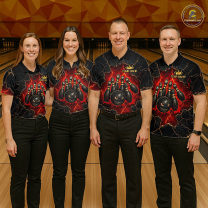 Custom Cracked Angry Bowling Shirts for Women Bowling Team Jersey Bowling League HNT298