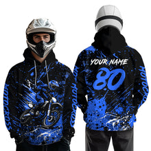 Load image into Gallery viewer, Custom Blue Motocross Hoodie Jersey for Kid Men Women Dirt Bike Racing Motorcycle Hoodie HOT34