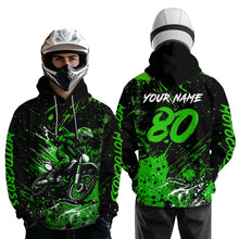 Load image into Gallery viewer, Custom Green Motocross Hoodie Jersey for Kid Men Women Dirt Bike Racing Motorcycle Hoodie HOT34