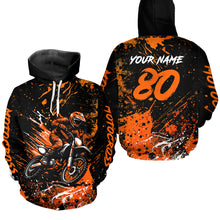 Load image into Gallery viewer, Custom Orange Motocross Hoodie Jersey for Kid Men Women Dirt Bike Racing Motorcycle Hoodie HOT34