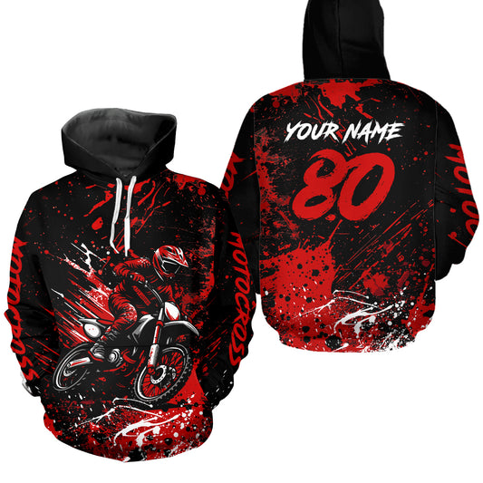 Custom Red Motocross Hoodie Jersey for Kid Men Women Dirt Bike Racing Motorcycle Hoodie HOT34