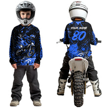 Load image into Gallery viewer, Blue Youth Motocross Jersey Custom Motocycle Shirts Men Women Kid Motocross Shirt UPF30+ DNT39