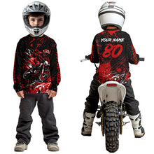 Load image into Gallery viewer, Red Youth Motocross Jersey Custom Motocycle Shirts Men Women Kid Motocross Shirt UPF30+ DNT39
