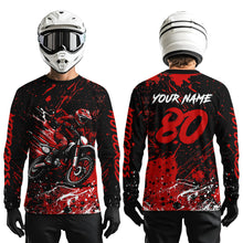 Load image into Gallery viewer, Red Youth Motocross Jersey Custom Motocycle Shirts Men Women Kid Motocross Shirt UPF30+ DNT39