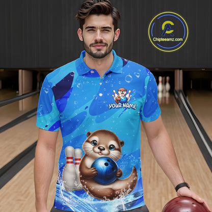 Custom Funny Otte Bowling Jersey for Men Bowling Team Shirts Bowling Gifts Polo & 1/4 Zip HNT269