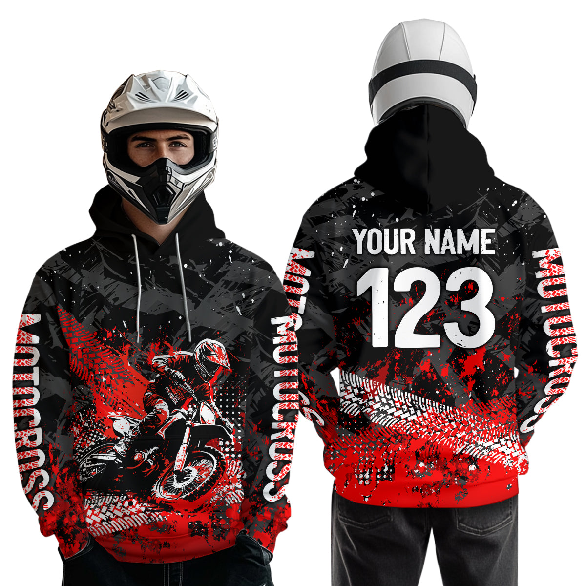 Custom Red Motocross Jersey Hoodie Kid Men Women Youth Dirt Bike Motorcycle Hoodie HOT37