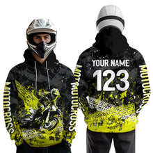 Load image into Gallery viewer, Custom Yellow Motocross Jersey Hoodie Kid Men Women Youth Dirt Bike Motorcycle Hoodie HOT37