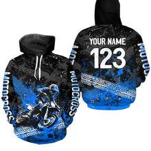 Load image into Gallery viewer, Custom Blue Motocross Jersey Hoodie Kid Men Women Youth Dirt Bike Motorcycle Hoodie HOT37