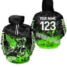 Load image into Gallery viewer, Custom Green Motocross Jersey Hoodie Kid Men Women Youth Dirt Bike Motorcycle Hoodie HOT37