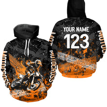 Load image into Gallery viewer, Custom Orange Motocross Jersey Hoodie Kid Men Women Youth Dirt Bike Motorcycle Hoodie HOT37