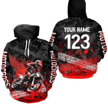 Load image into Gallery viewer, Custom Red Motocross Jersey Hoodie Kid Men Women Youth Dirt Bike Motorcycle Hoodie HOT37