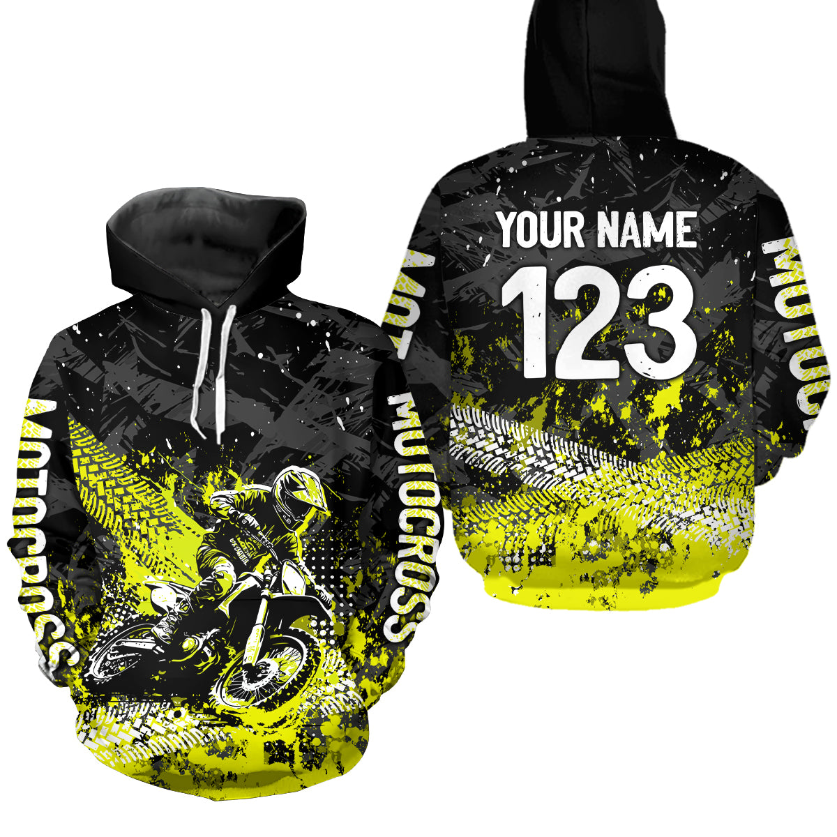 Custom Yellow Motocross Jersey Hoodie Kid Men Women Youth Dirt Bike Motorcycle Hoodie HOT37