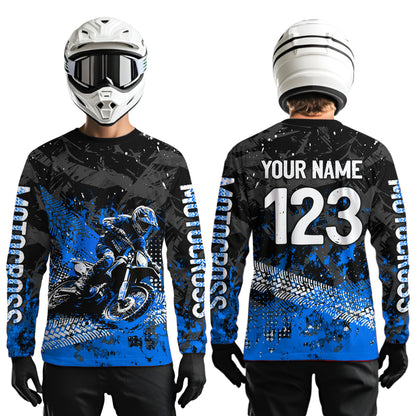 Blue Youth MX Motocross Jersey Custom Racing Motocycle Shirts Men Women Kid UPF30+ DNT42