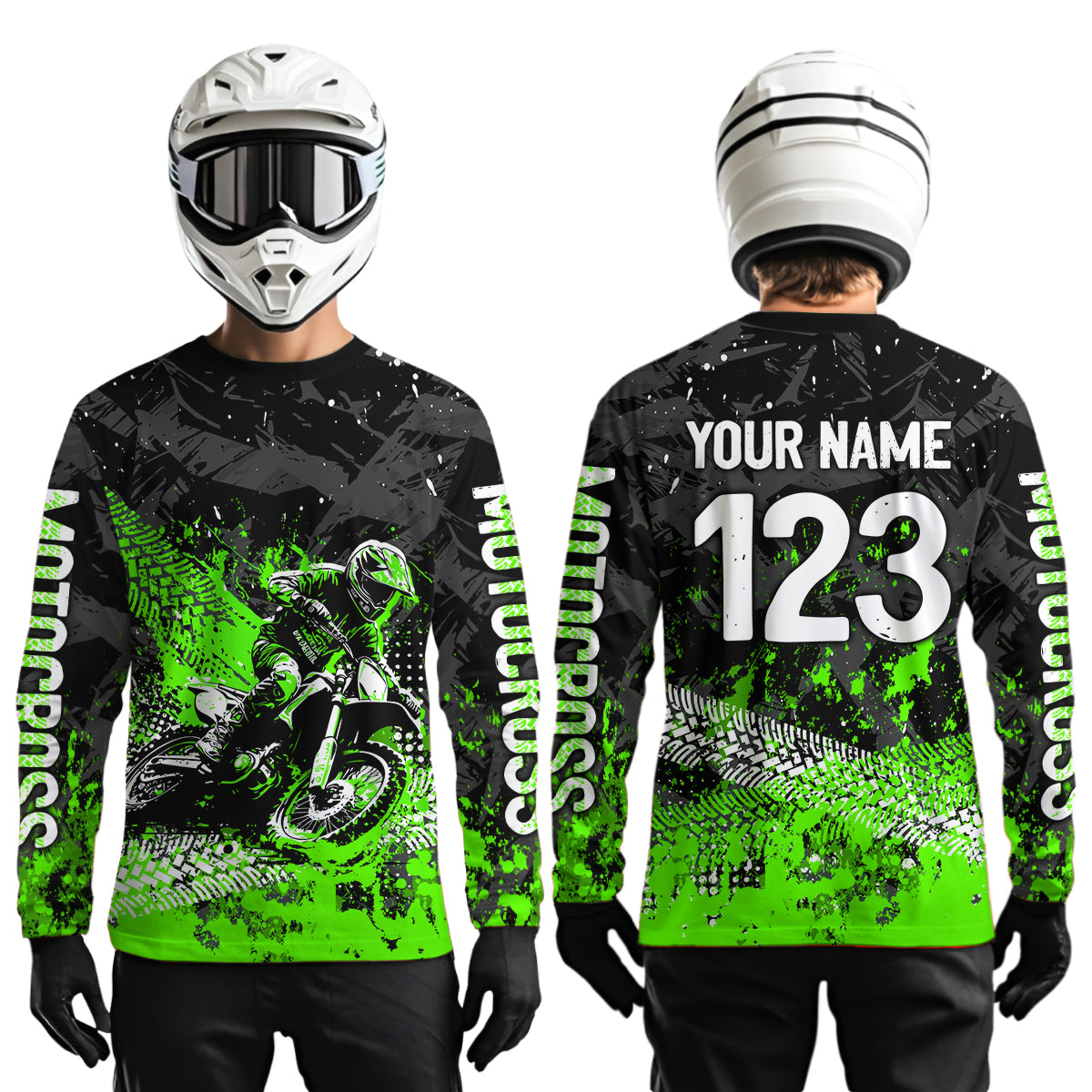 Green Youth MX Motocross Jersey Custom Racing Motocycle Shirts Men Women Kid UPF30+ DNT42