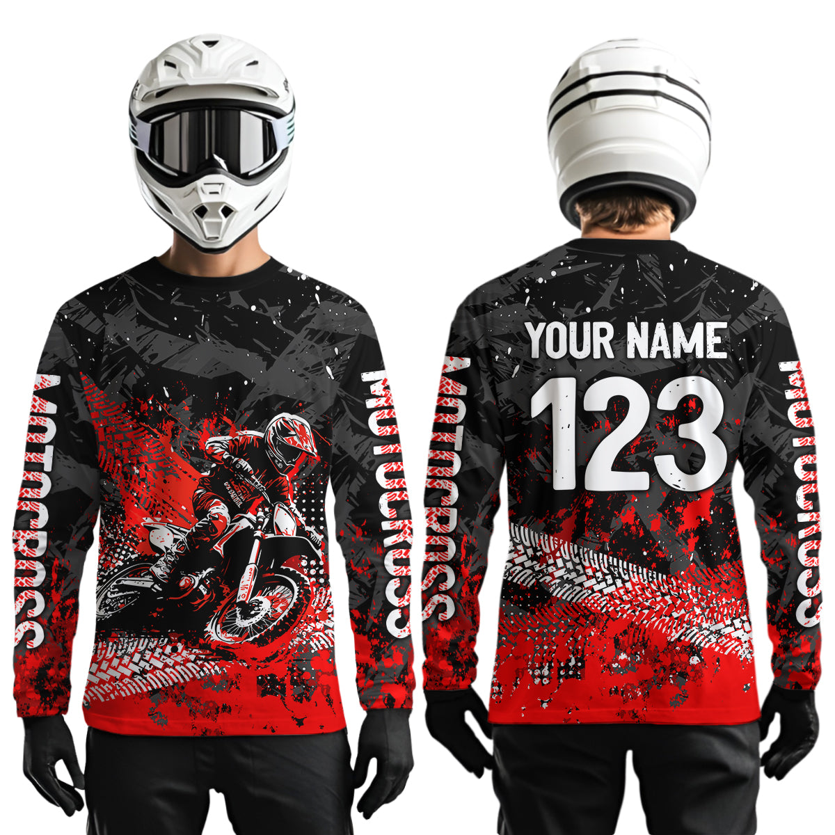 Red Youth MX Motocross Jersey Custom Racing Motocycle Shirts Men Women Kid UPF30+ DNT42