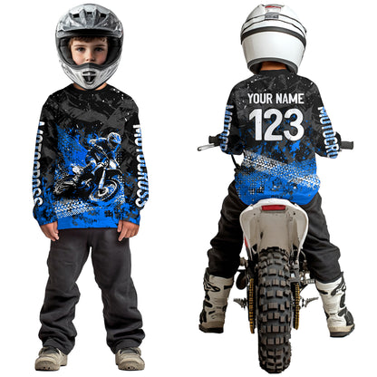 Blue Youth MX Motocross Jersey Custom Racing Motocycle Shirts Men Women Kid UPF30+ DNT42