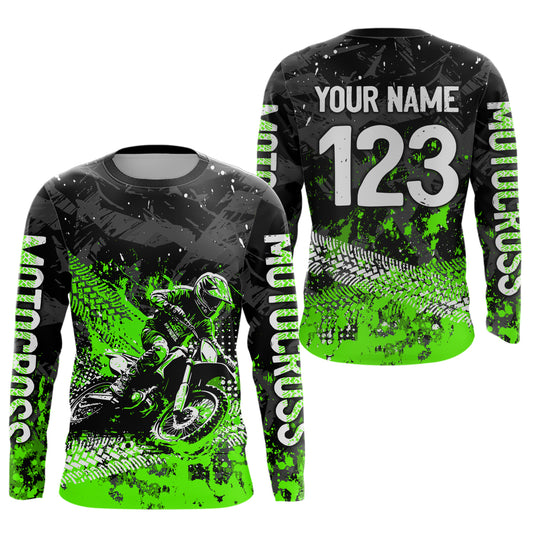 Green Youth MX Motocross Jersey Custom Racing Motocycle Shirts Men Women Kid UPF30+ DNT42