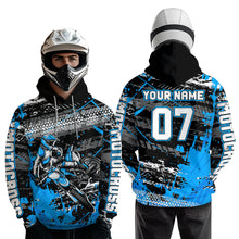 Load image into Gallery viewer, Custom Blue Racing Motocross Hoodie for Kid Men Women Dirt Bike Motorcycle Hoodie HOT40