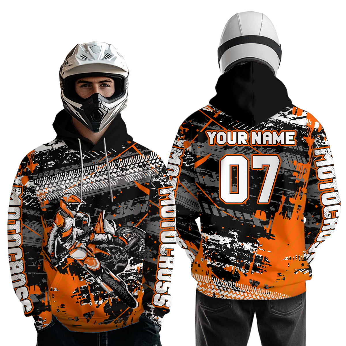 Custom Orange Racing Motocross Hoodie for Kid Men Women Dirt Bike Motorcycle Hoodie HOT40