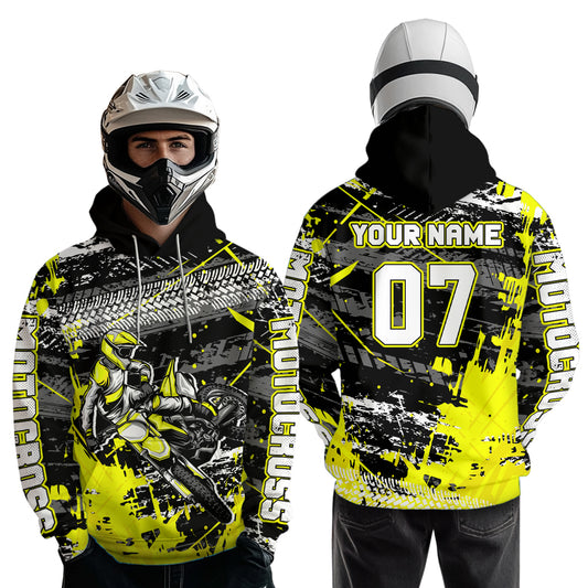 Custom Yellow Racing Motocross Hoodie for Kid Men Women Dirt Bike Motorcycle Hoodie HOT40