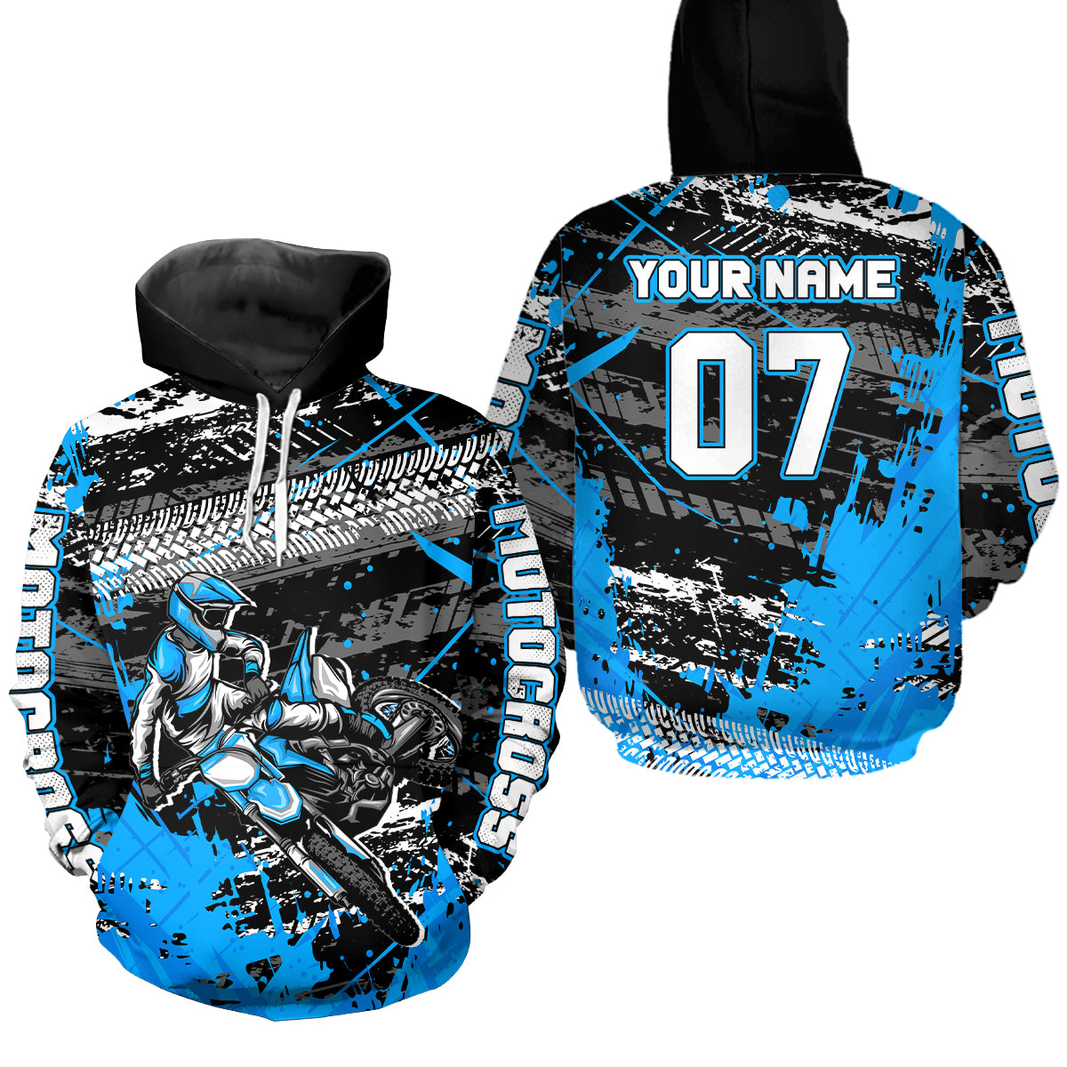 Custom Blue Racing Motocross Hoodie for Kid Men Women Dirt Bike Motorcycle Hoodie HOT40