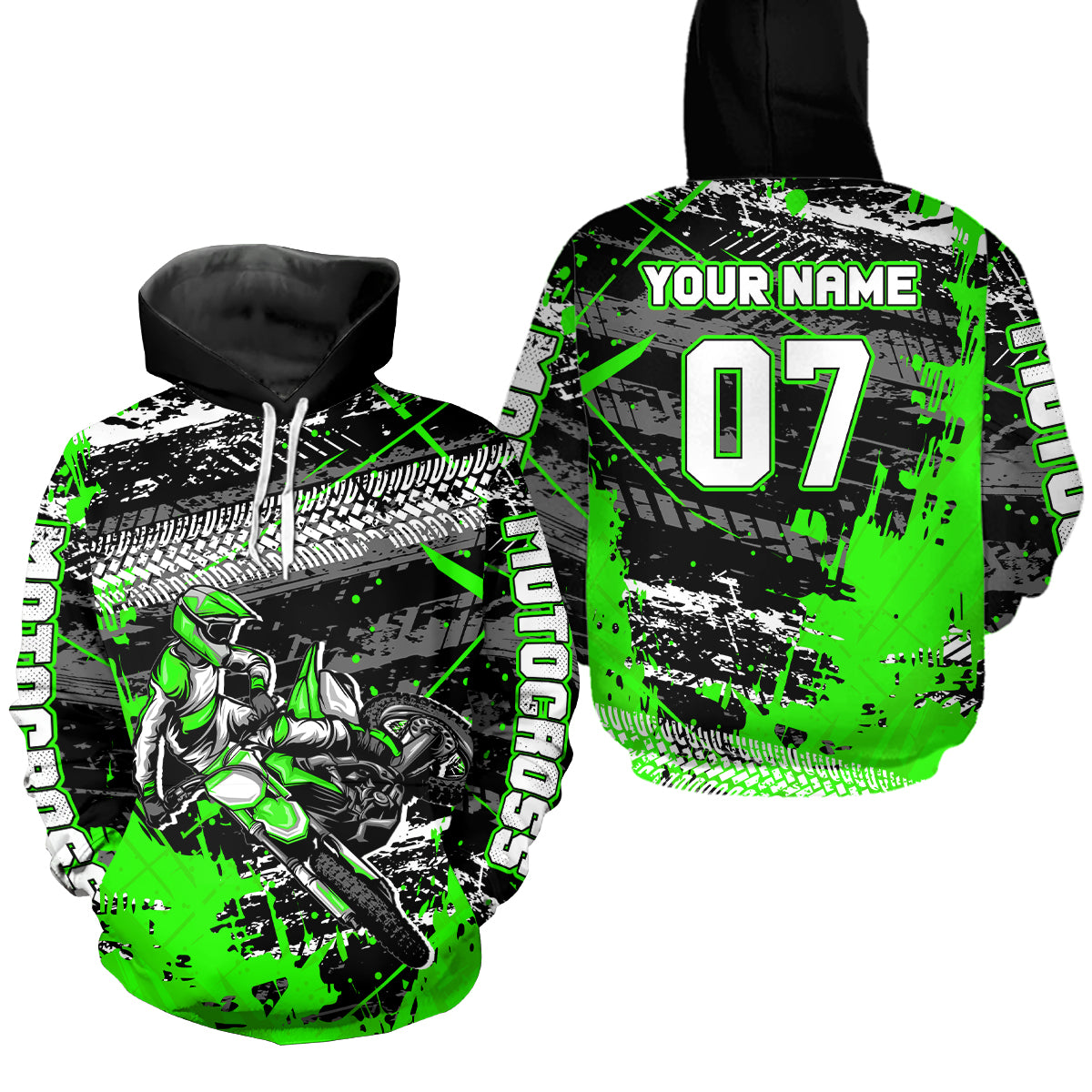 Custom Green Racing Motocross Hoodie for Kid Men Women Dirt Bike Motorcycle Hoodie HOT40
