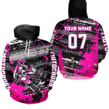 Load image into Gallery viewer, Custom Pink Racing Motocross Hoodie for Kid Men Women Dirt Bike Motorcycle Hoodie HOT40