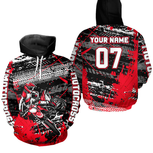Custom Red Racing Motocross Hoodie for Kid Men Women Dirt Bike Motorcycle Hoodie HOT40