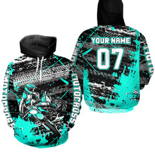 Load image into Gallery viewer, Custom Turquoise Racing Motocross Hoodie for Kid Men Women Dirt Bike Motorcycle Hoodie HOT40