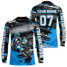 Load image into Gallery viewer, Blue Motocross Jersey Racing for Kid Men Women Custom Dirt Bike Shirts UPF30+ DNT45