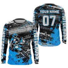 Load image into Gallery viewer, Blue Motocross Jersey Racing for Kid Men Women Custom Dirt Bike Shirts UPF30+ DNT45