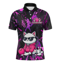 Load image into Gallery viewer, Custom Funny Cat Bowling Bowling Jersey for Men Bowling Team Shirts Polo &amp; 1/4 Zip HNT194