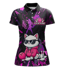 Load image into Gallery viewer, Custom Funny Cat Bowling Bowling Jersey for Women Bowling Team Shirts Polo &amp; 1/4 Zip HNT194
