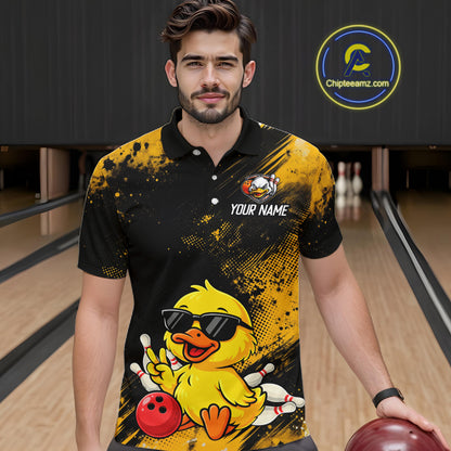 Funny Yellow Duck Custom Bowling Team for Bowler Bowling Jerseys for Men Bowling League HNT564